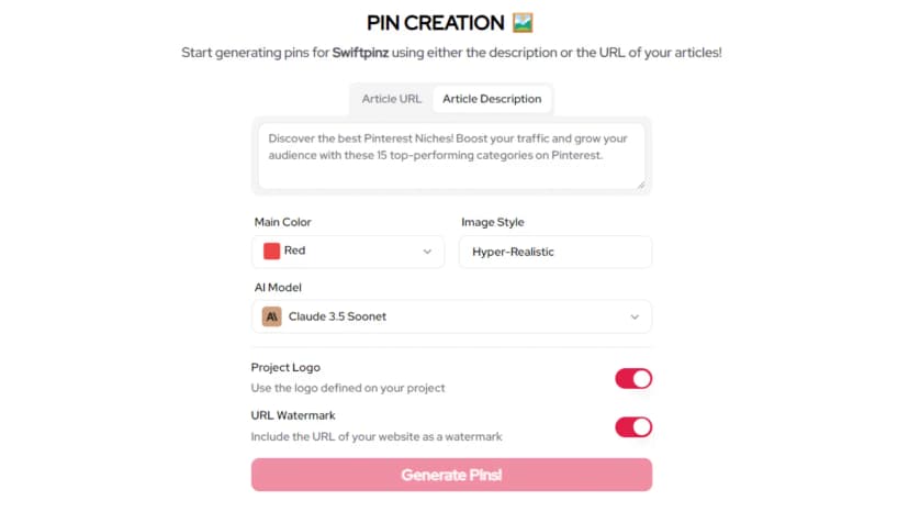 automatic pinterest generator